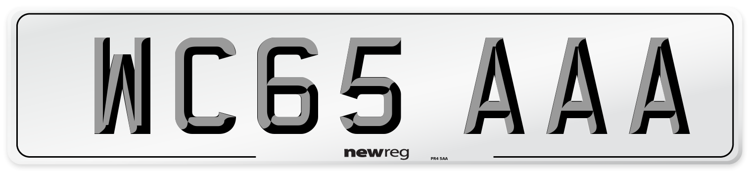 WC65 AAA Number Plate from New Reg